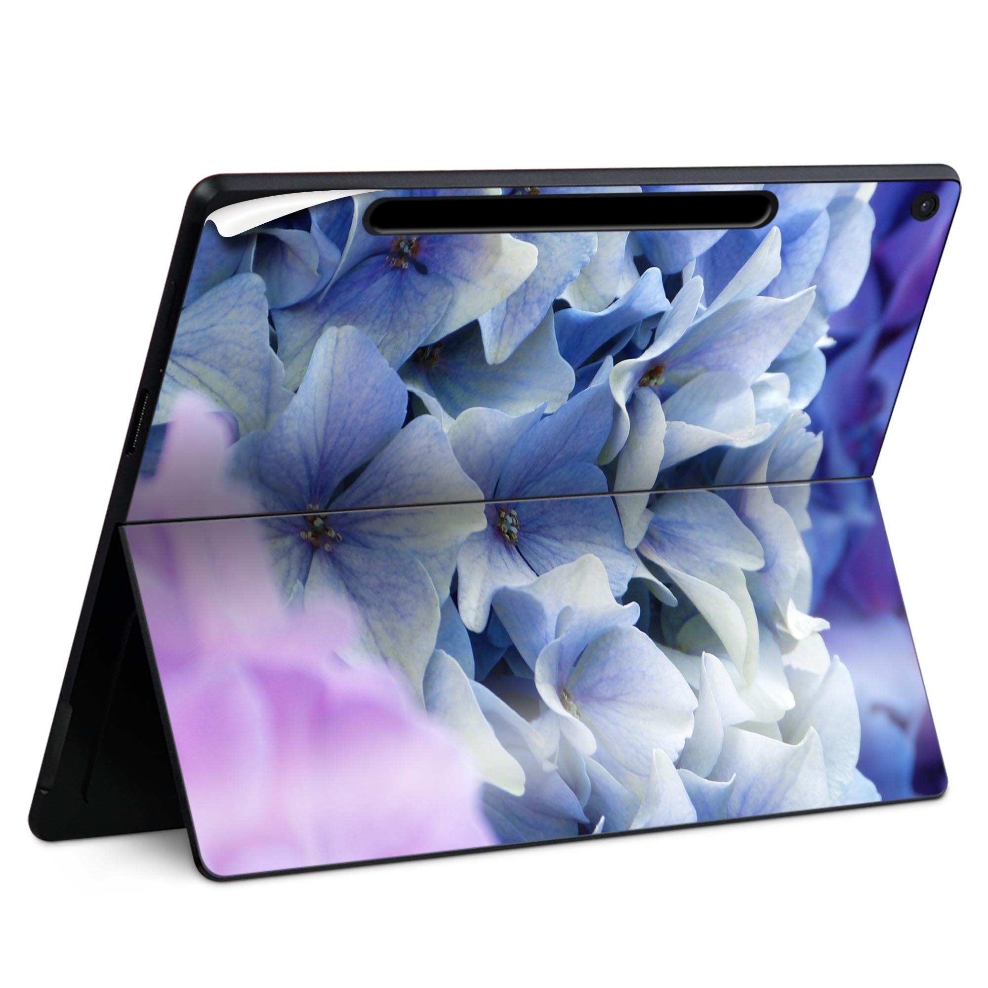 Surface Pro 12 インチ (2025) 用 スキンシール 全面スキンシール フル SurfacePro12 用 背面 底 ステッカー 保護シール 高品質再剥離性シート キャラクター かわいい 023396 女性　顔　人物 023452 花　フラワー　紫陽花　あじさい　写真