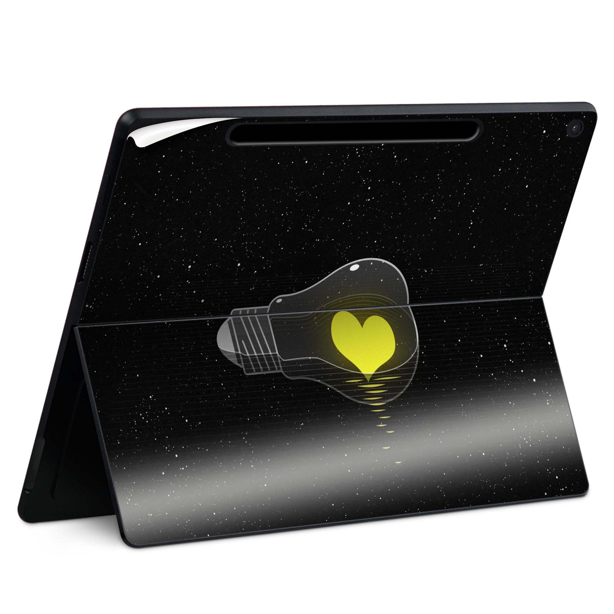 Surface Pro 12 インチ (2025) 用 スキンシール 全面スキンシール フル SurfacePro12 用 背面 底 ステッカー 保護シール 高品質再剥離性シート キャラクター かわいい 023396 女性　顔　人物 023520 ランプ　イラスト　ハート