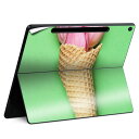 Surface Pro 12 インチ (2025) 用 スキンシール 全面スキンシール フル SurfacePro12 用 背面 底 ステッカー 保護シール 高品質再剥離性シート キャラクター かわいい 023396 女性 顔 人物 023915 花 フラワー チューリップ アイス