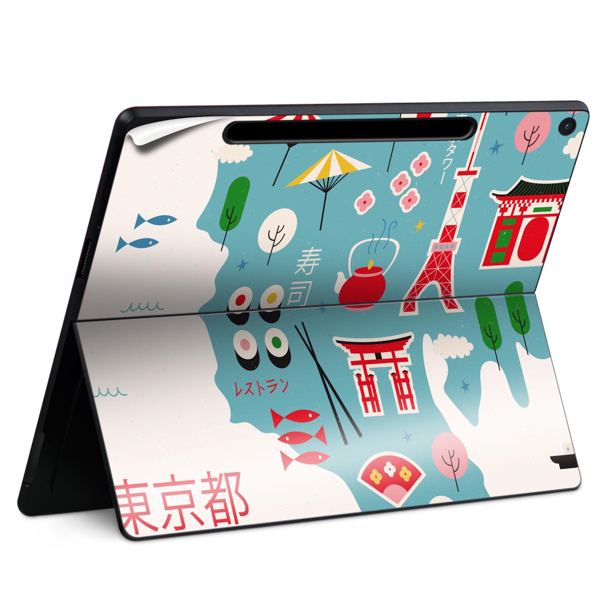 Surface Pro 12 インチ (2025) 用 スキンシール 全面スキンシール フル SurfacePro12 用 背面 底 ステッカー 保護(hù)シール 高品質(zhì)再剝離性シート キャラクター かわいい 023396 女性　顔　人物 033427 東京 TOKYO