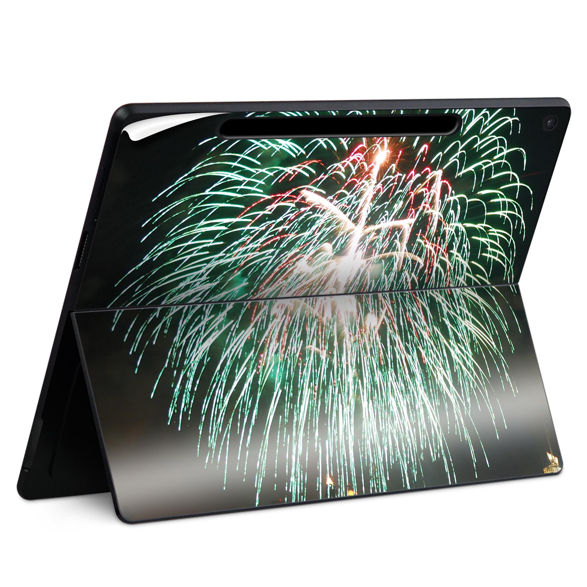 Surface Pro 12 インチ (2025) 用 スキンシール 全面スキンシール フル SurfacePro12 用 背面 底 ステッカー 保護シール 高品質再剥離性シート キャラクター かわいい 023396 女性 顔 人物 033646 花火 祭り