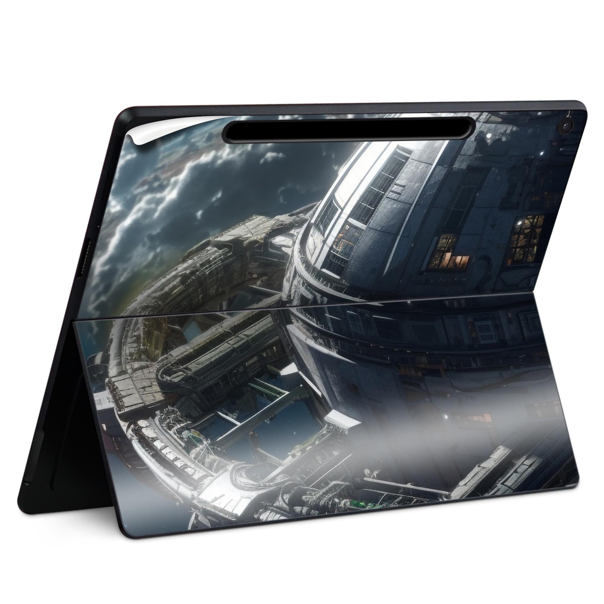 Surface Pro 12 インチ (2025) 用 スキンシール 全面スキンシール フル SurfacePro12 用 背面 底 ステッカー 保護シール 高品質再剥離性シート キャラクター かわいい 023396 女性　顔　人物 033670 宇宙 近未来