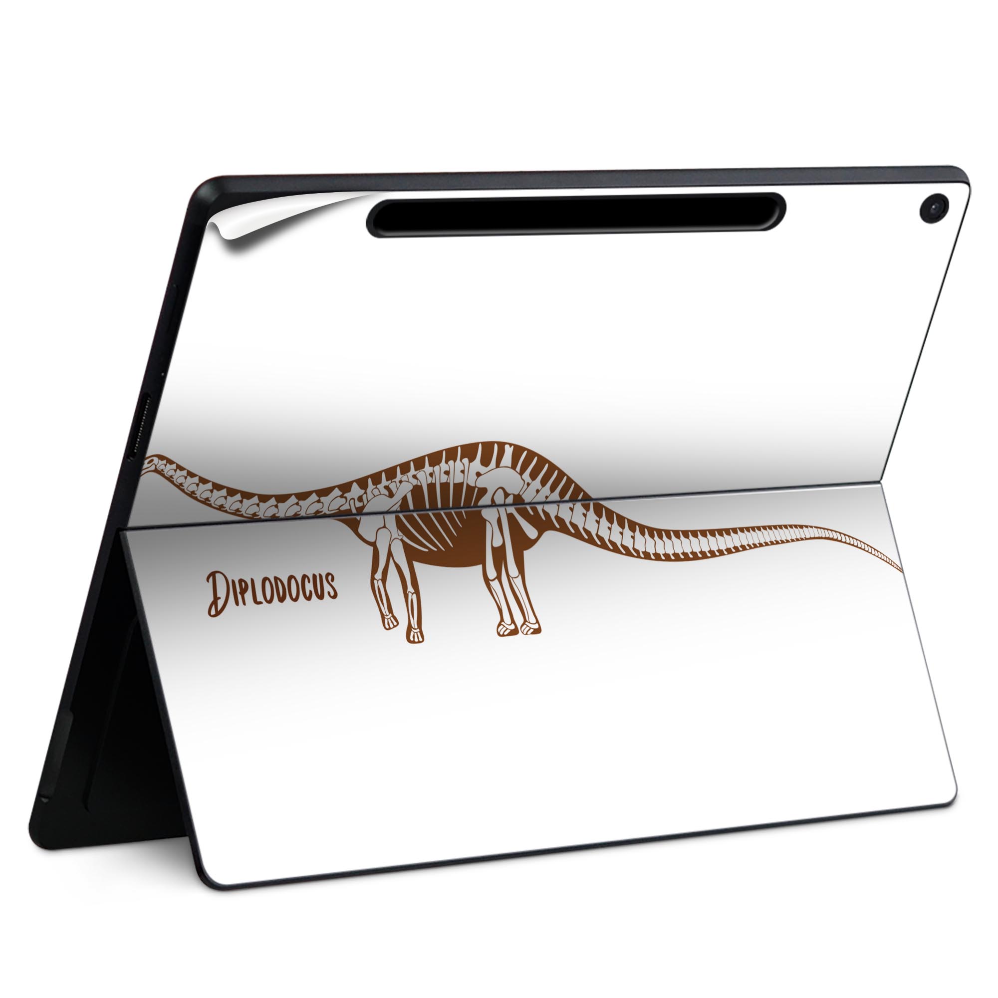 Surface Pro 12 インチ (2025) 用 スキンシール 全面スキンシール フル SurfacePro12 用 背面 底 ステッカー 保護シール 高品質再剥離性シート キャラクター かわいい 023396 女性　顔　人物 035598 ダイナソー 恐竜 Dinosaur ディプロドクス