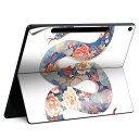 Surface Pro 12 インチ (2025) 用 スキンシール 全面スキンシール フル SurfacePro12 用 背面 底 ステッカー 保護シール 高品質再剥離性シート キャラクター かわいい 023396 女性 顔 人物 035636 お正月 巳年 ヘビ 花