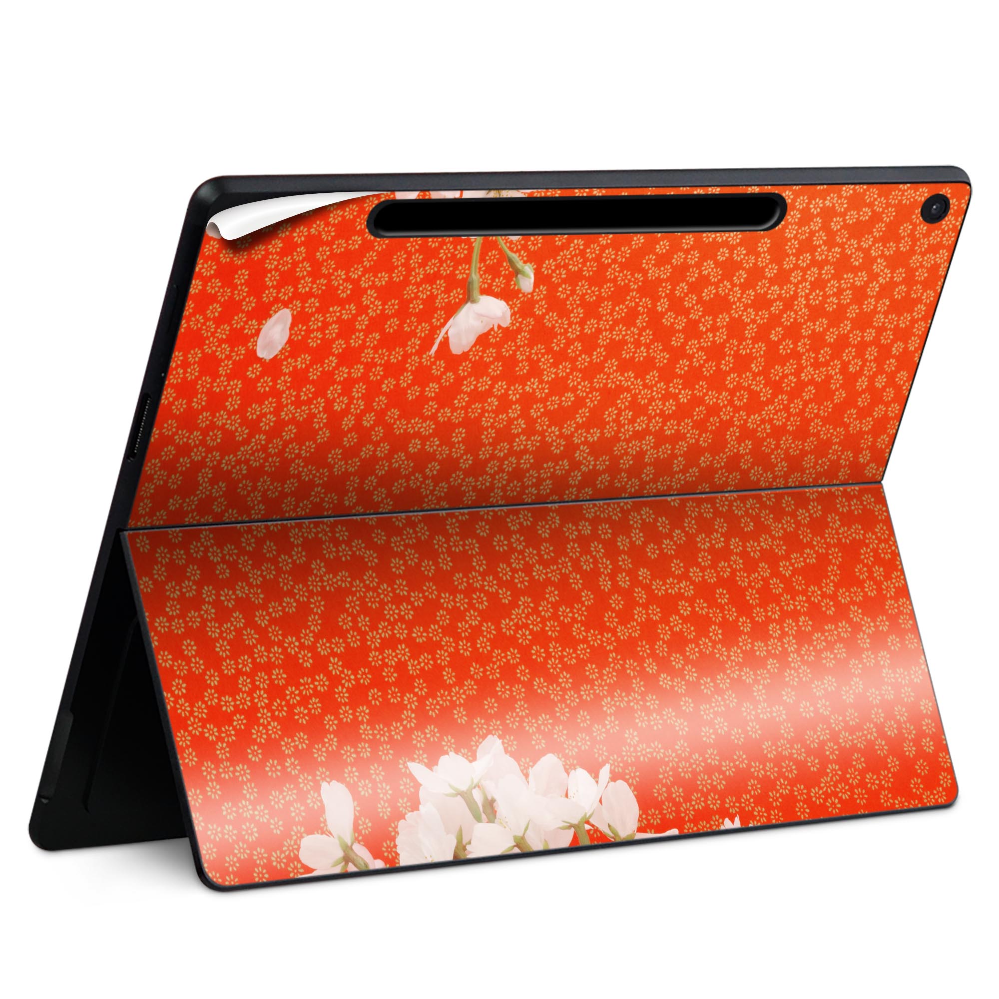 Surface Pro 12 インチ (2025) 用 スキンシール 全面スキンシール フル SurfacePro12 用 背面 底 ステッカー 保護シール 高品質再剥離性シート キャラクター かわいい 023396 女性 顔 人物 005068 桜 写真 和風