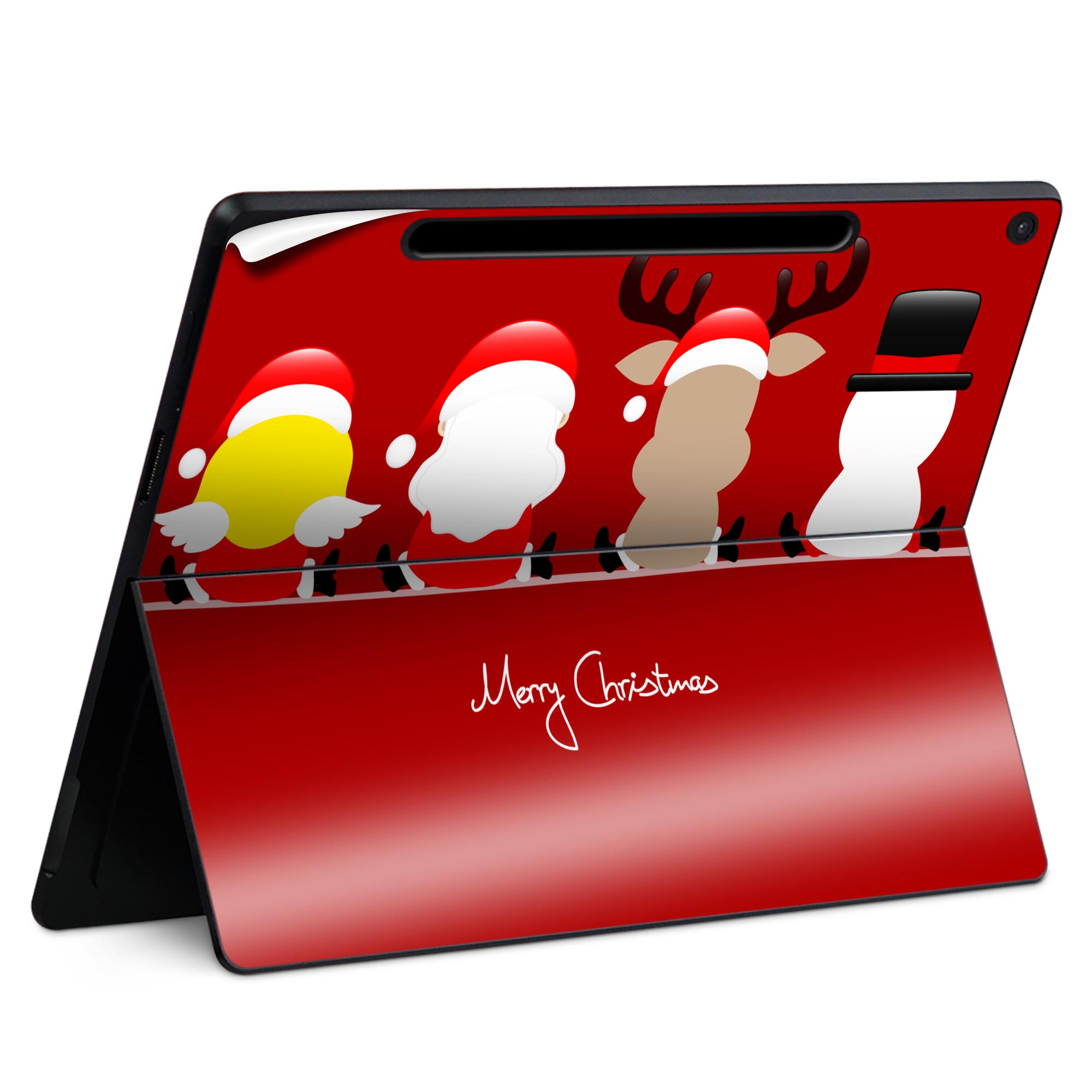 Surface Pro 12 インチ (2025) 用 スキンシール 全面スキンシール フル SurfacePro12 用 背面 底 ステッカー 保護シール 高品質再剥離性シート キャラクター かわいい 023396 女性 顔 人物 005512 イラスト クリスマス