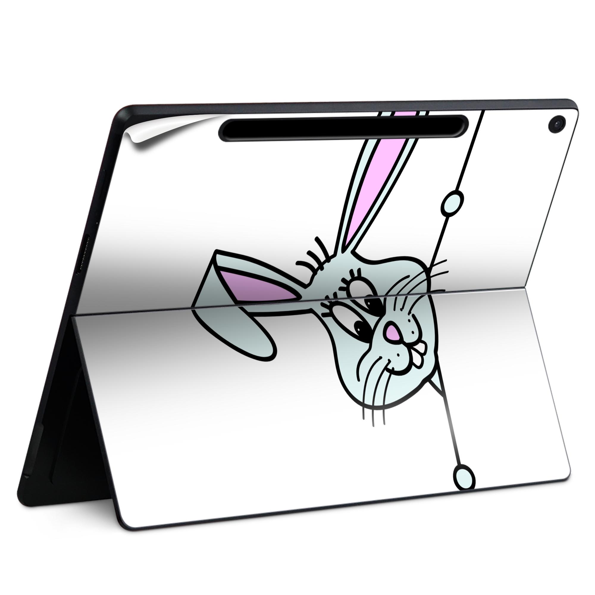 Surface Pro 12 インチ (2025) 用 スキンシール 全面スキンシール フル SurfacePro12 用 背面 底 ステッカー 保護シール 高品質再剥離性シート キャラクター かわいい 023396 女性 顔 人物 005715 動物 キャラクター 兎