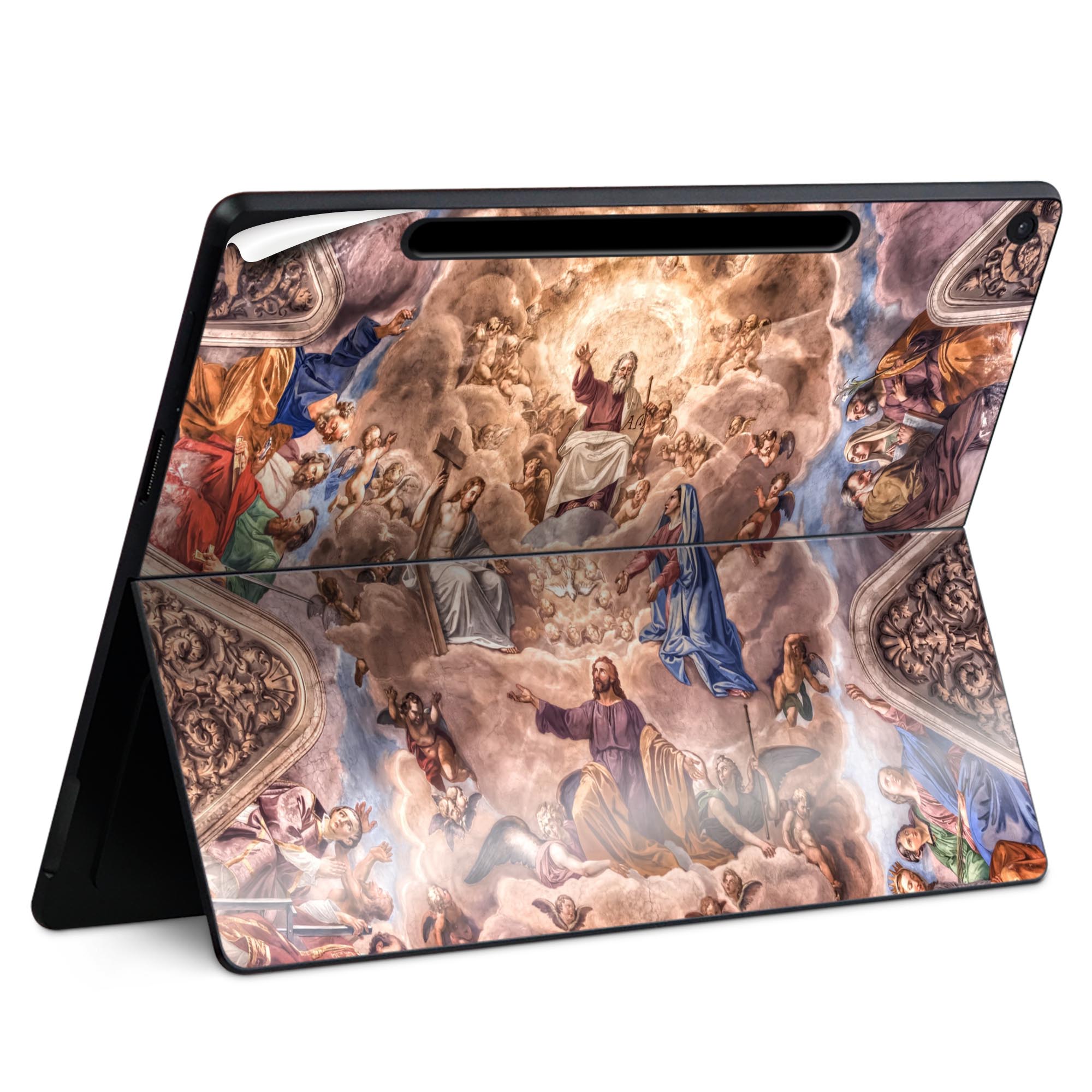 Surface Pro 12 インチ (2025) 用 スキンシール 全面スキンシール フル SurfacePro12 用 背面 底 ステッカー 保護シール 高品質再剥離性シート キャラクター かわいい 023396 女性 顔 人物 005769 絵画 イラスト 人物