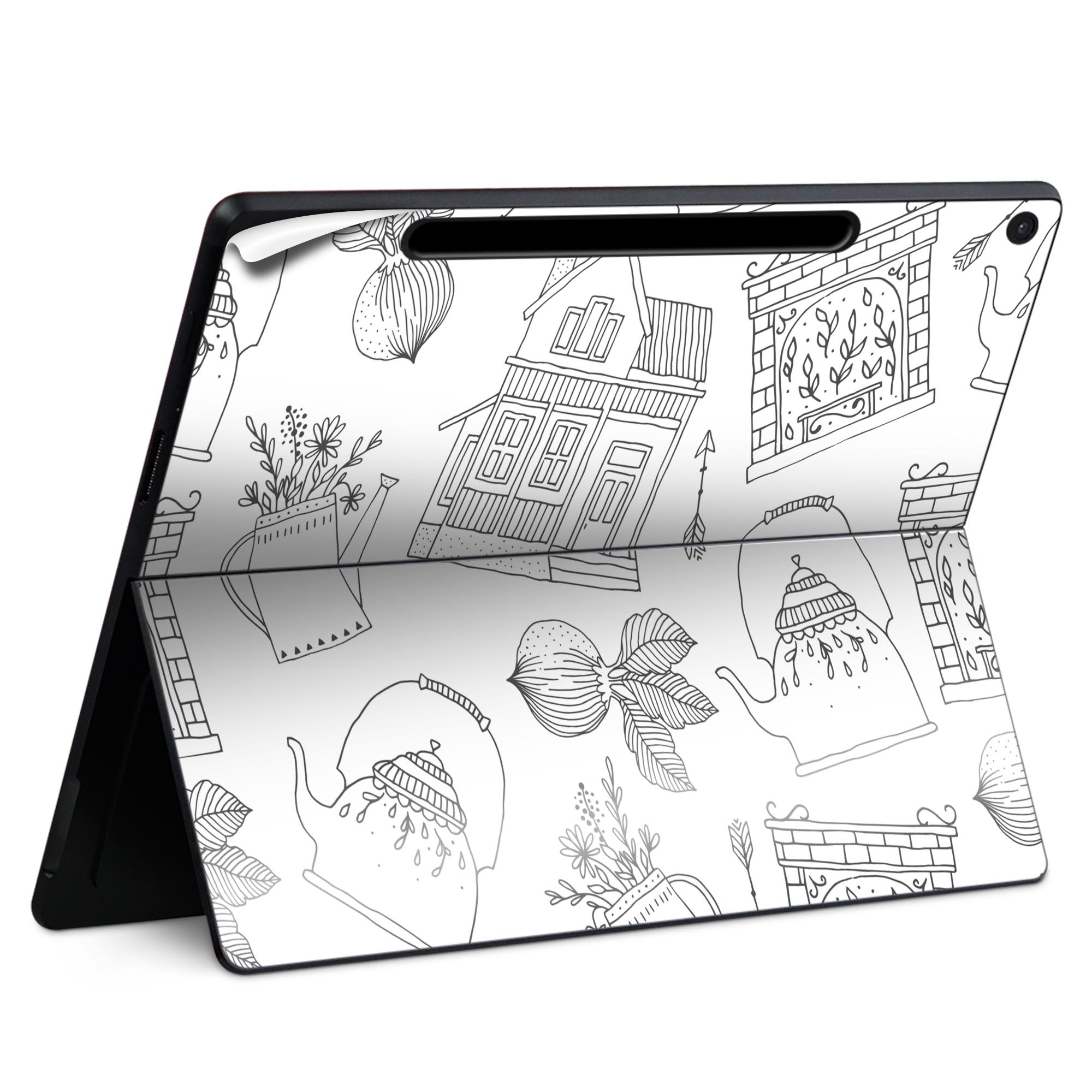 Surface Pro 12 インチ (2025) 用 スキンシール 全面スキンシール フル SurfacePro12 用 背面 底 ステッカー 保護シール 高品質再剥離性シート キャラクター かわいい 023396 女性　顔　人物 050382