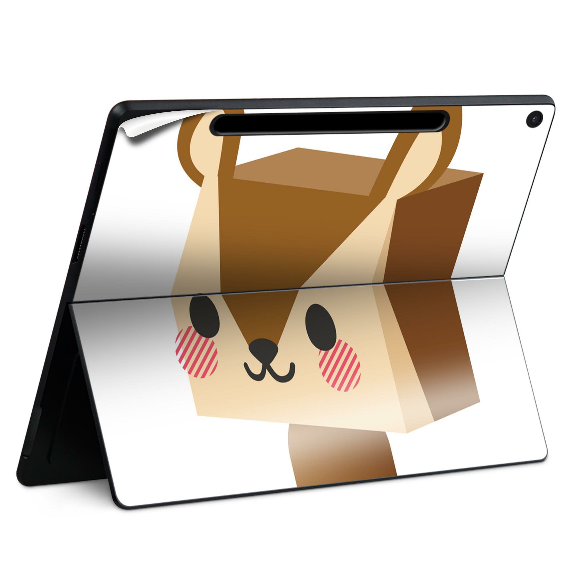 Surface Pro 12 インチ (2025) 用 スキンシール 全面スキンシール フル SurfacePro12 用 背面 底 ステッカー 保護シール 高品質再剥離性シート キャラクター かわいい 023396 女性　顔　人物 007140 リス　キャラクター