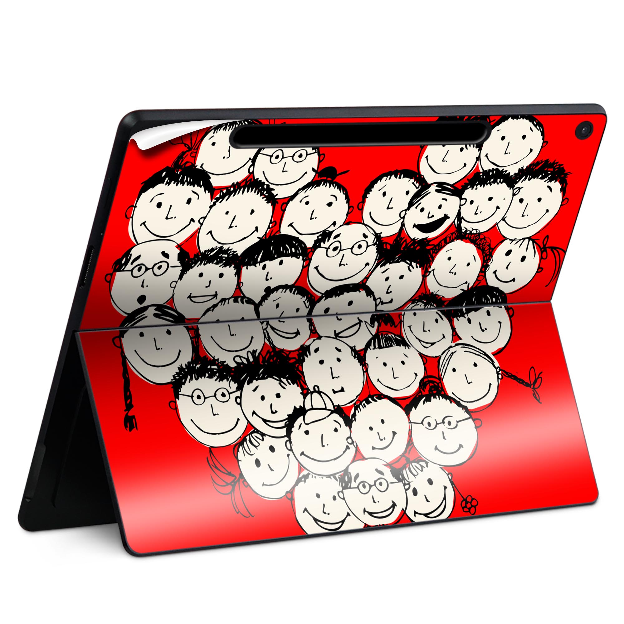 Surface Pro 12 インチ (2025) 用 スキンシール 全面スキンシール フル SurfacePro12 用 背面 底 ステッカー 保護シール 高品質再剥離性シート キャラクター かわいい 023396 女性 顔 人物 007691 人物 イラスト ハート