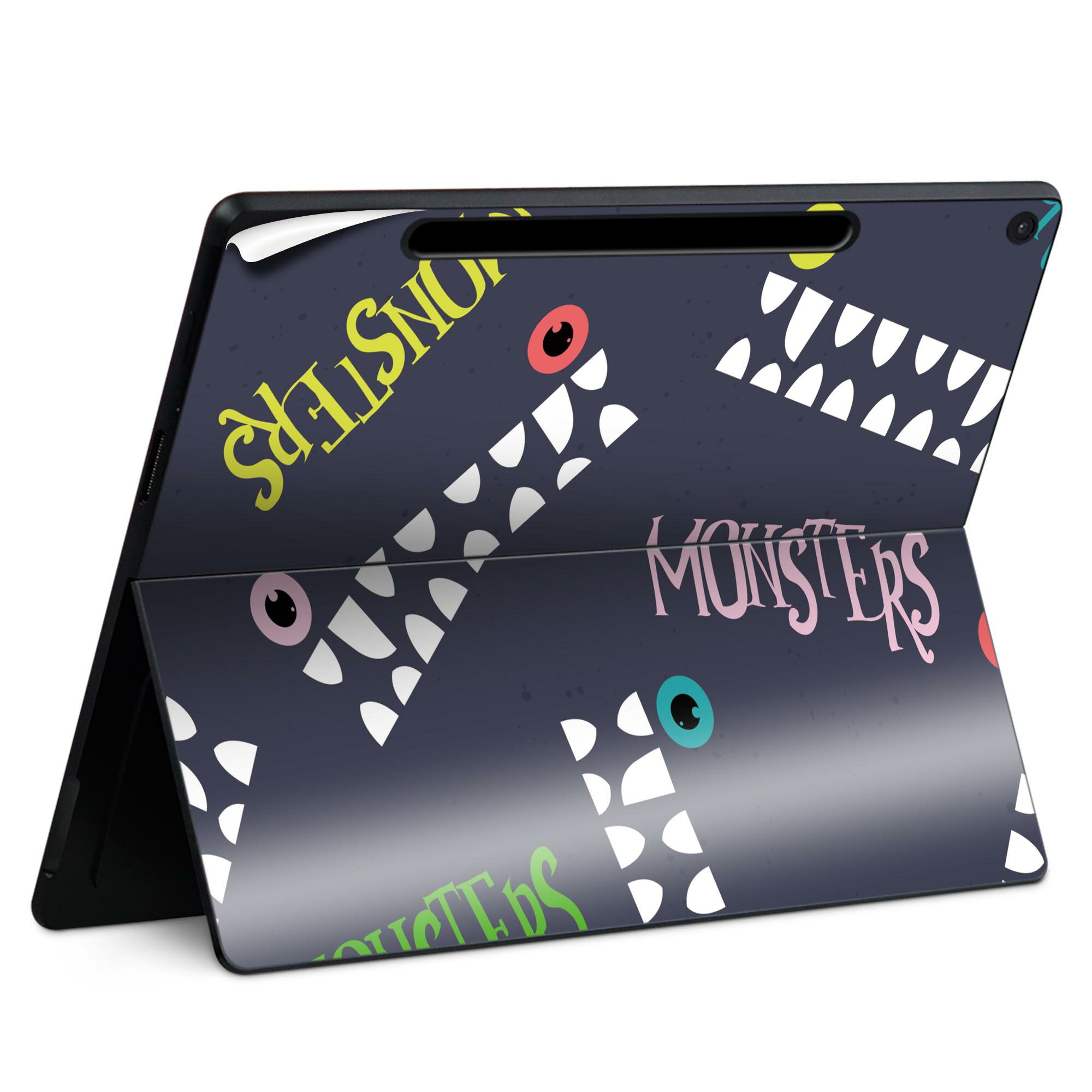 Surface Pro 12 インチ (2025) 用 スキンシール 全面スキンシール フル SurfacePro12 用 背面 底 ステッカー 保護シール 高品質再剥離性シート キャラクター かわいい 023396 女性 顔 人物 011066 モンスター キャラクター