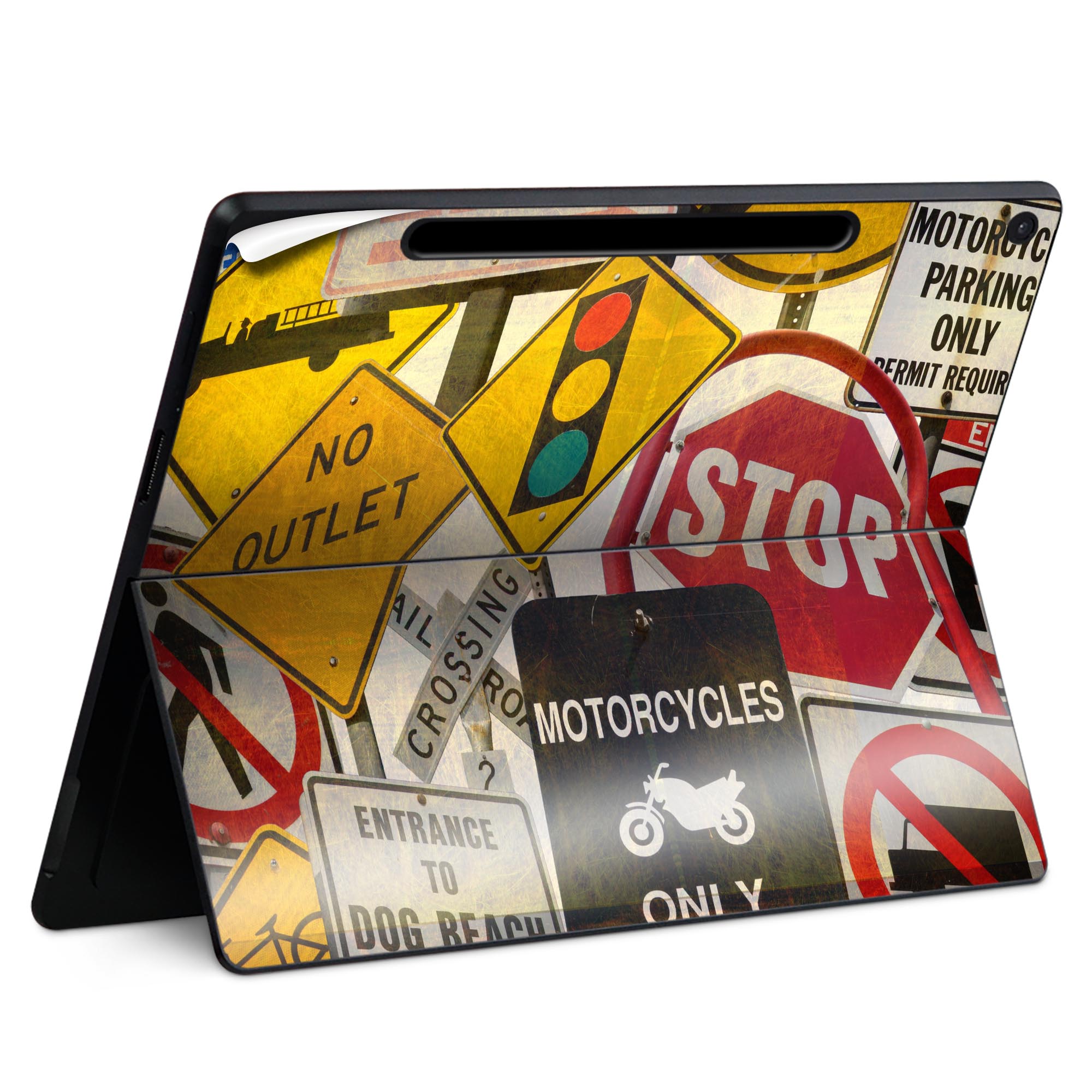 Surface Pro 12 インチ (2025) 用 スキンシール 全面スキンシール フル SurfacePro12 用 背面 底 ステッカー 保護シール 高品質再剥離性シート キャラクター かわいい 023396 女性　顔　人物 011168 標識　英語　看板