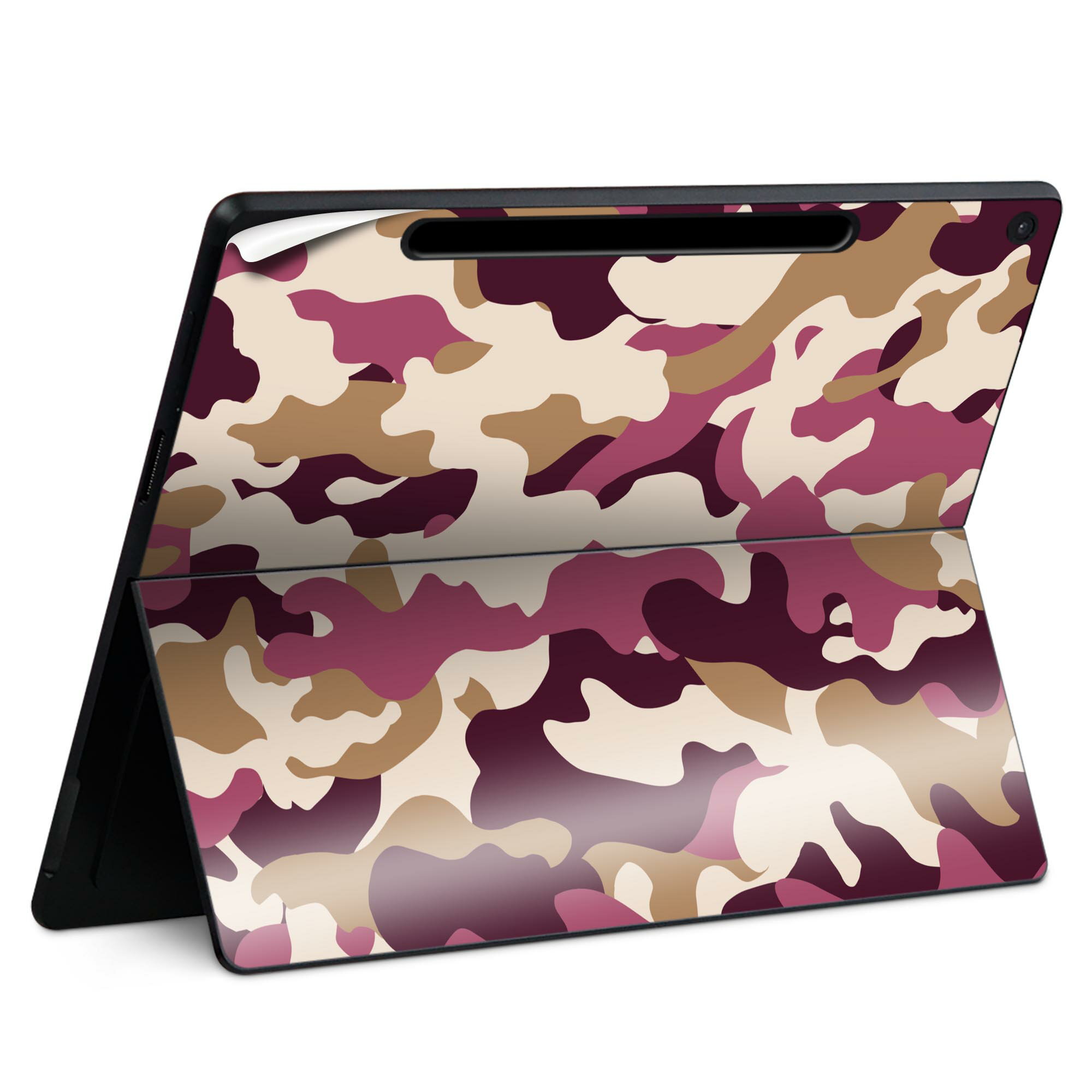 Surface Pro 12 インチ (2025) 用 スキンシール 全面スキンシール フル SurfacePro12 用 背面 底 ステッカー 保護シール 高品質再剥離性シート キャラクター かわいい 023396 女性 顔 人物 011531 迷彩 模様 カモフラ