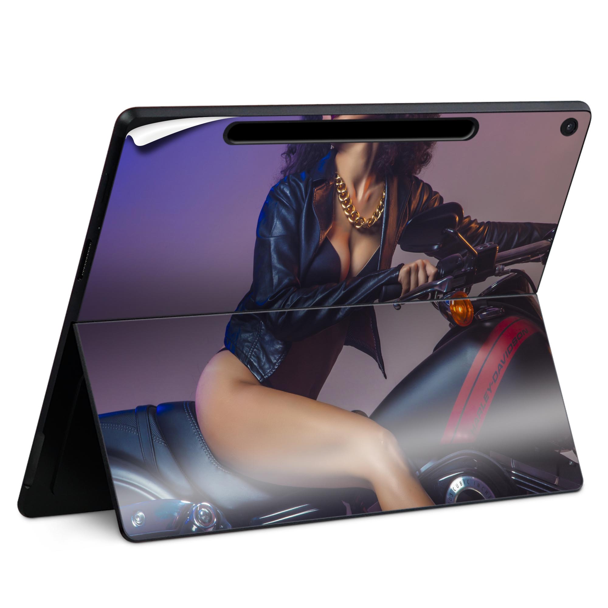 Surface Pro 12 インチ (2025) 用 スキンシール 全面スキンシール フル SurfacePro12 用 背面 底 ステッカー 保護シール 高品質再剥離性シート キャラクター かわいい 023396 女性　顔　人物 012689 女性　　写真