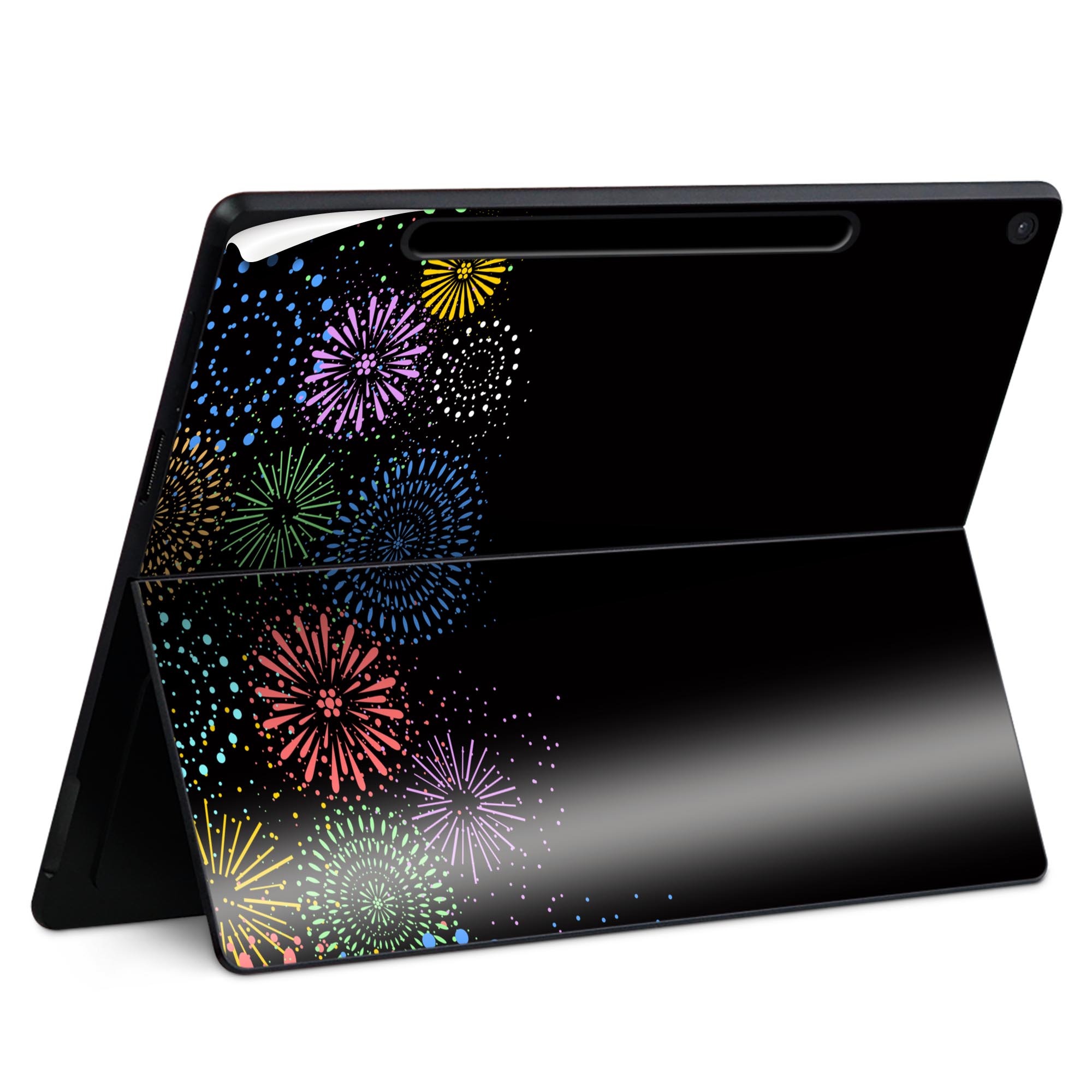 楽天スマコレSurface Pro 12 インチ （2025） 用 スキンシール 全面スキンシール フル SurfacePro12 用 背面 底 ステッカー 保護シール 高品質再剥離性シート キャラクター かわいい 023396 女性　顔　人物 013799 花火　カラフル