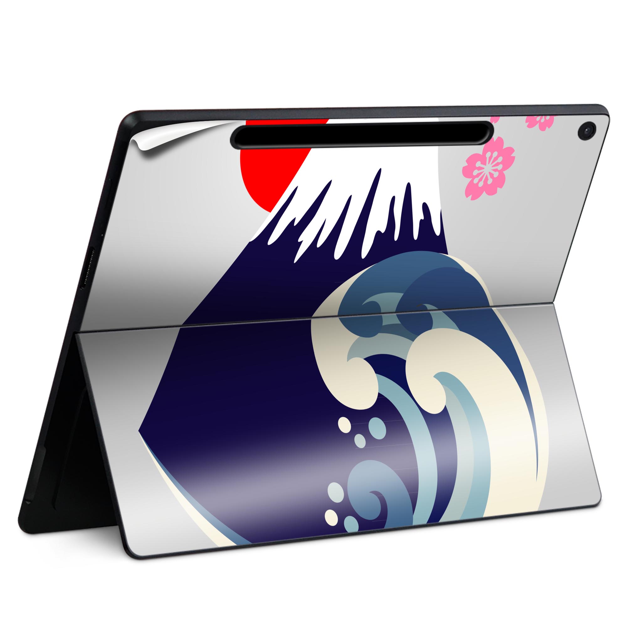 Surface Pro 12 インチ (2025) 用 スキンシール 全面スキンシール フル SurfacePro12 用 背面 底 ステッカー 保護シール 高品質再剥離性シート キャラクター かわいい 023396 女性 顔 人物 014182 富士山 和柄 桜