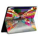 Surface Pro 12 インチ (2025) 用 スキンシール 全面スキンシール フル SurfacePro12 用 背面 底 ステッカー 保護シール 高品質再剥離性シート キャラクター かわいい 023396 女性 顔 人物 014868 お祭り 風景 テキ屋 屋台