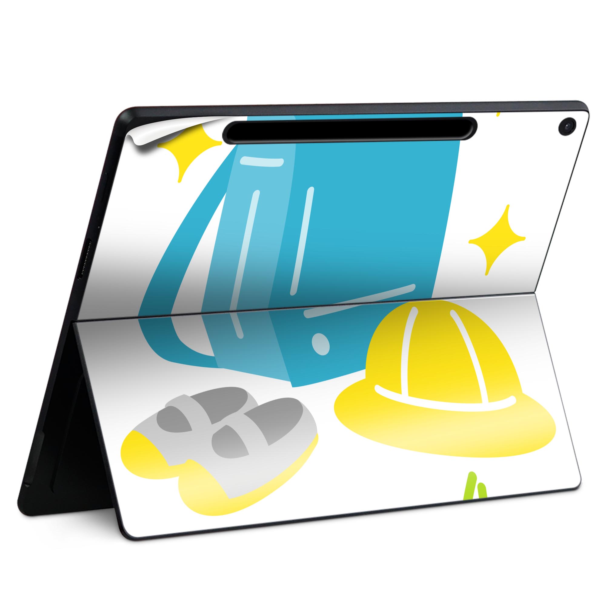 Surface Pro 12 インチ (2025) 用 スキンシール 全面スキンシール フル SurfacePro12 用 背面 底 ステッカー 保護シール 高品質再剥離性シート キャラクター かわいい 023396 女性 顔 人物 015259 ランドセル 入学式 4月