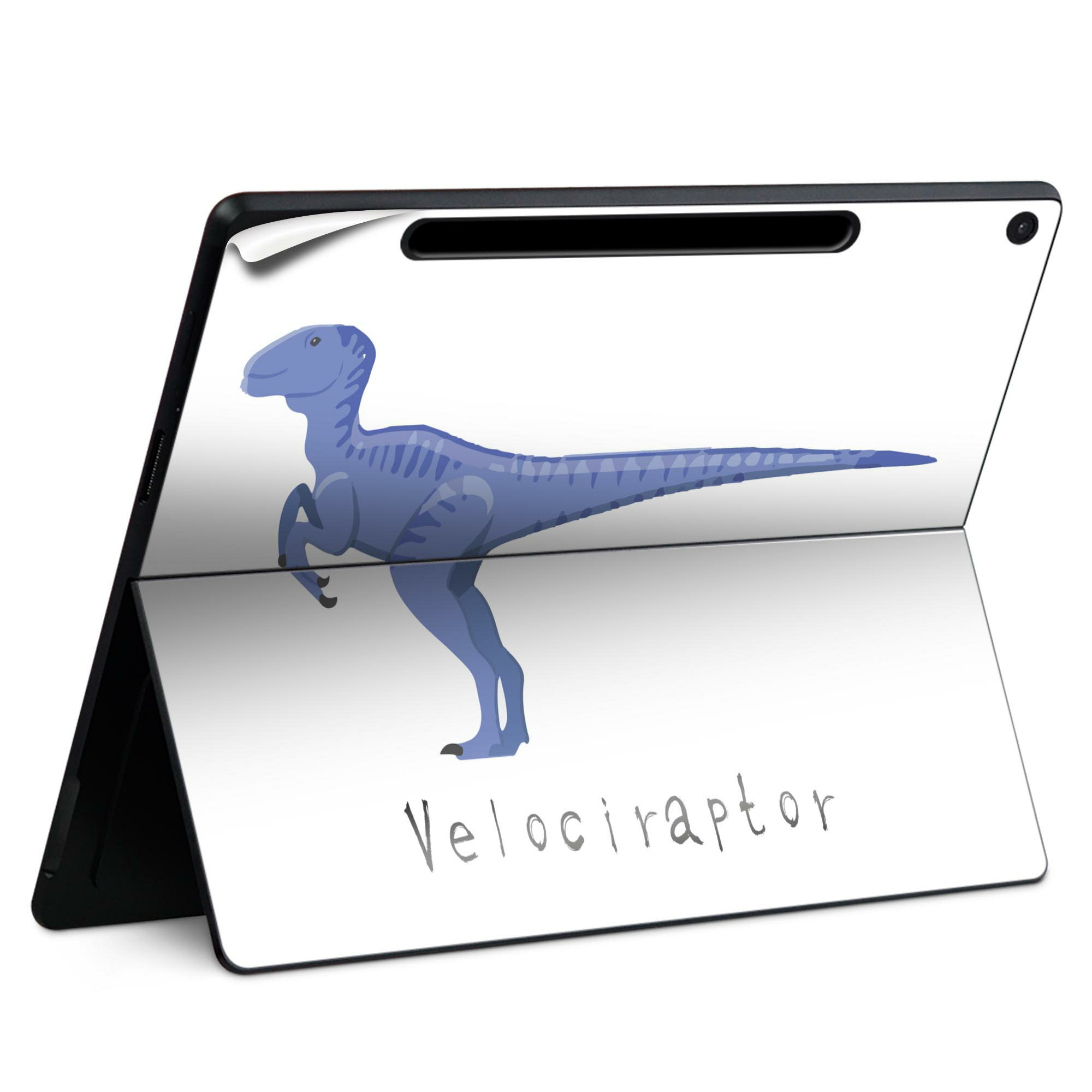Surface Pro 12 インチ (2025) 用 スキンシール 全面スキンシール フル SurfacePro12 用 背面 底 ステッカー 保護シール 高品質再剥離性シート キャラクター かわいい 023396 女性　顔　人物 017694 ヴェロキラプトル　Velociraptor　恐竜