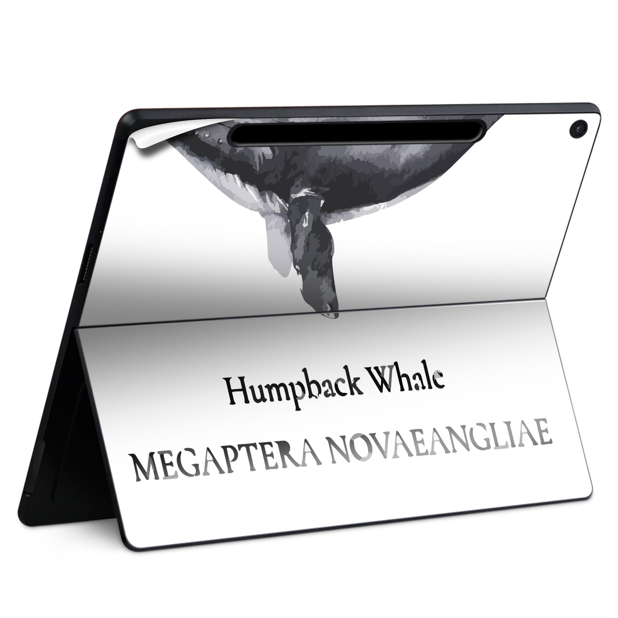 Surface Pro 12 インチ (2025) 用 スキンシール 全面スキンシール フル SurfacePro12 用 背面 底 ステッカー 保護シール 高品質再剥離性シート キャラクター かわいい 023396 女性　顔　人物 019740 海の生物 ザトウクジラ Humpback whale
