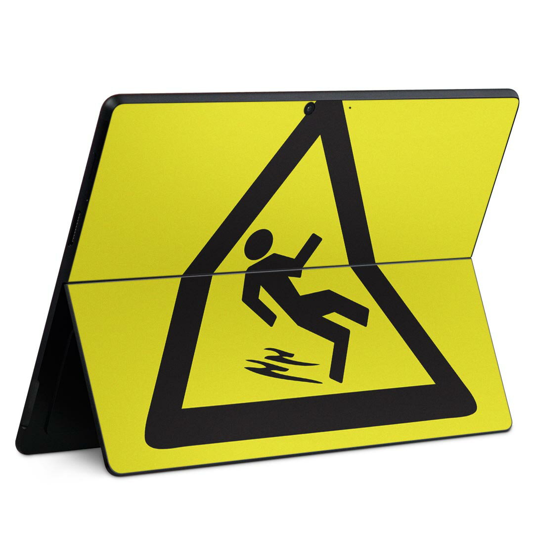Surface Pro11(2024) / Pro10(for Business) / Pro9(2022) 共通対応 背面 保護 デザイン スキンシール Pro8/ProX 各種対応 000040 危険 看板 絵
