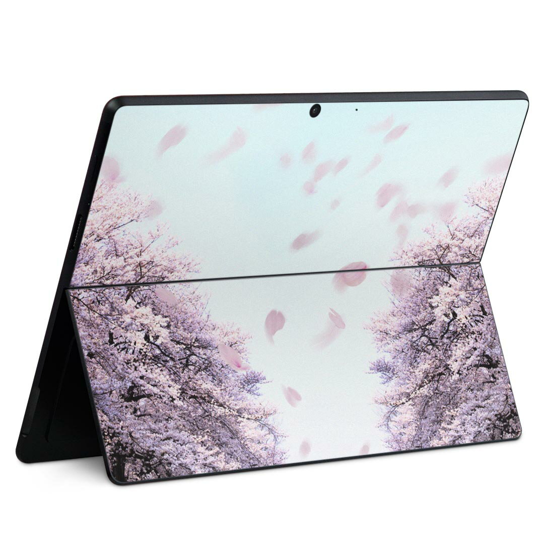 Surface Pro11(2024) / Pro10(for Business) / Pro9(2022) 共通対応 背面 保護 デザイン スキンシール Pro8/ProX 各種対応 000123 桜 花道 春