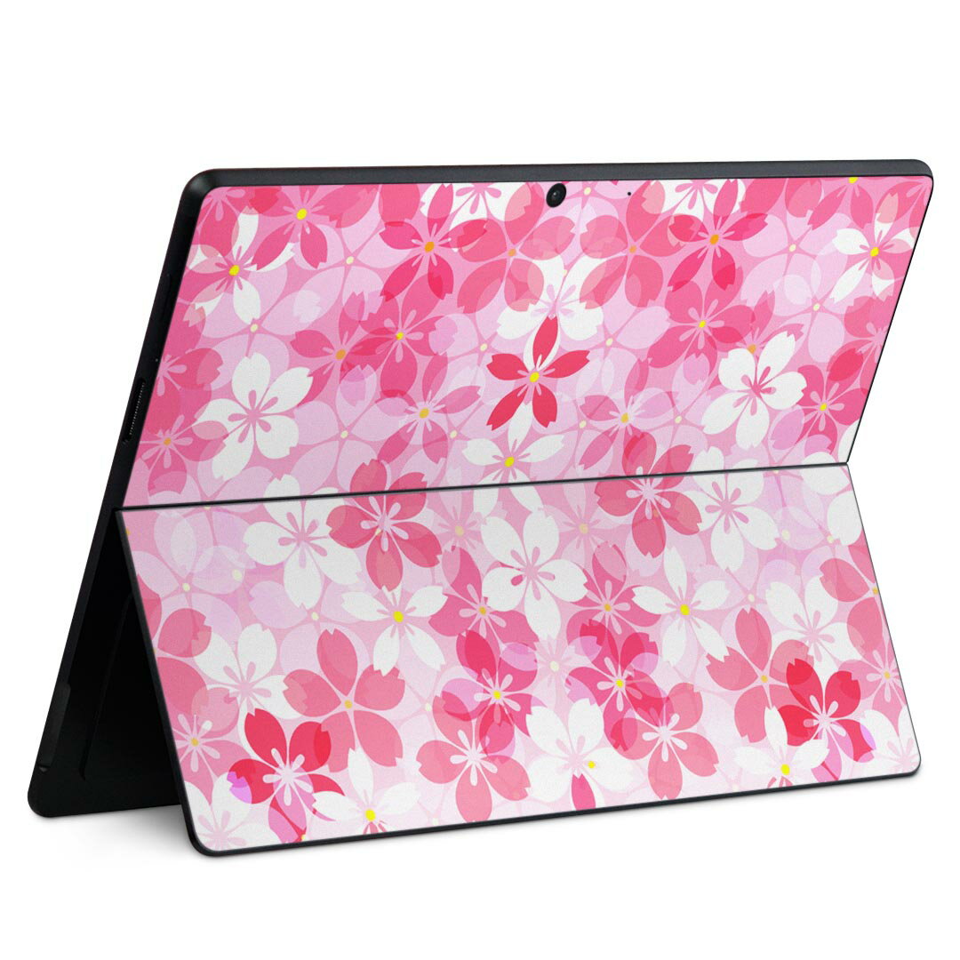Surface Pro11(2024) / Pro10(for Business) / Pro9(2022) 共通対応 背面 保護 デザイン スキンシール Pro8/ProX 各種対応 000165 桜柄 さくら ピンク