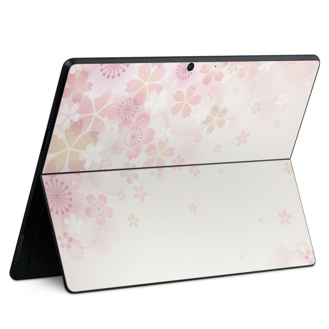 Surface Pro11(2024) / Pro10(for Business) / Pro9(2022) 共通対応 背面 保護 デザイン スキンシール Pro8/ProX 各種対応 000180 さくら ピンク 春