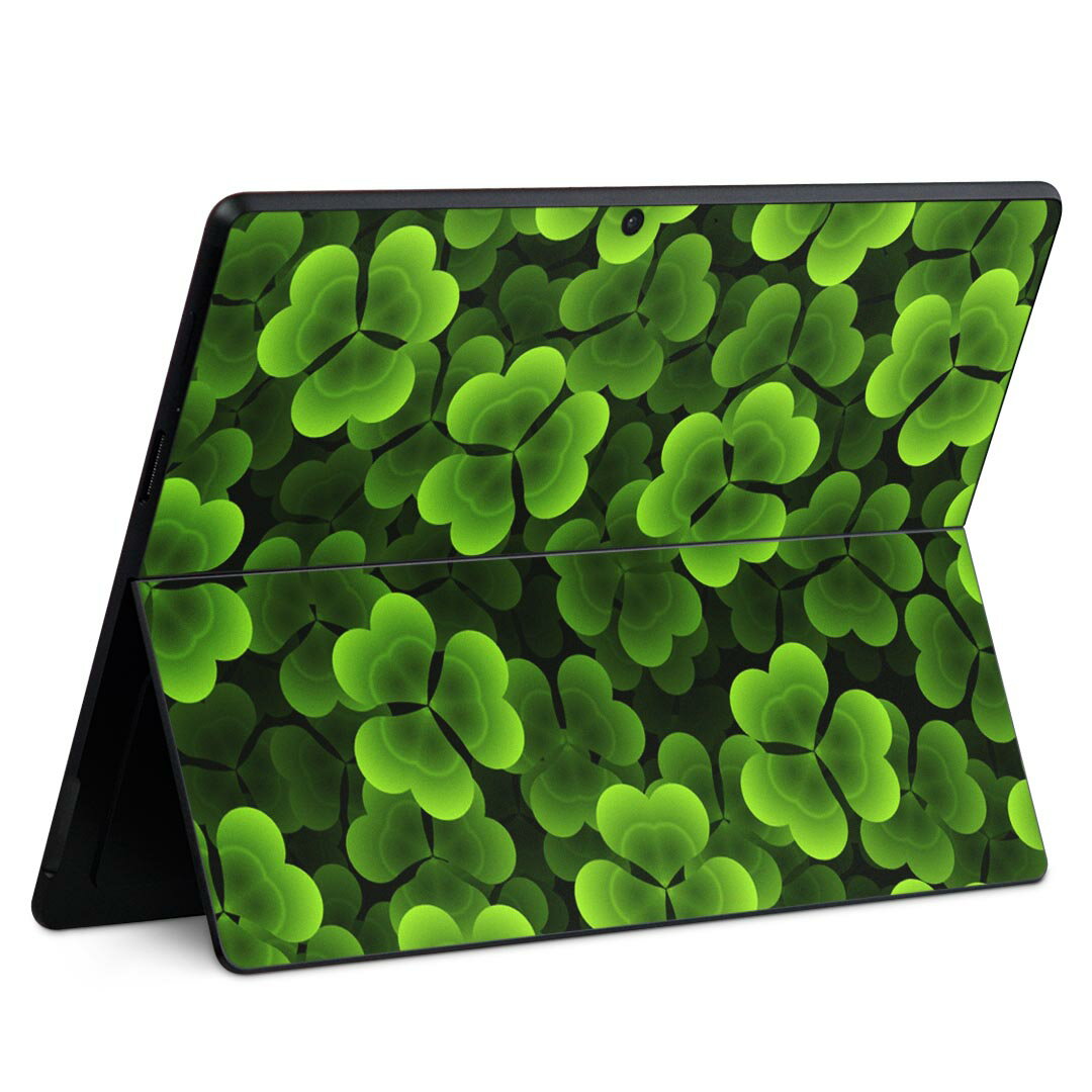Surface Pro11(2024) / Pro10(for Business) / Pro9(2022) 共通対応 背面 保護 デザイン スキンシール Pro8/ProX 各種対応 000713 クローバー 葉