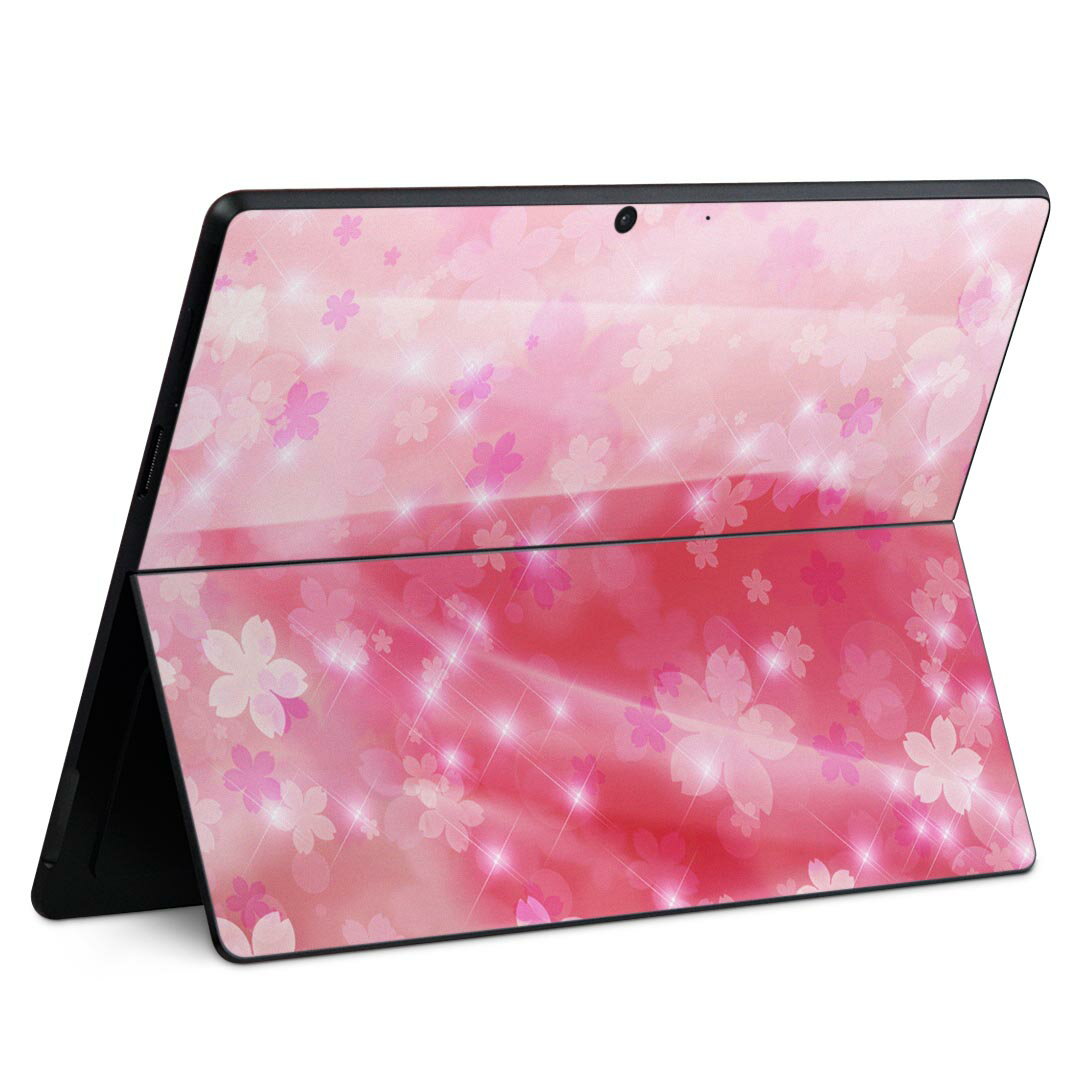 Surface Pro11(2024) / Pro10(for Business) / Pro9(2022) 共通対応 背面 保護 デザイン スキンシール Pro8/ProX 各種対応 000817 桜 光