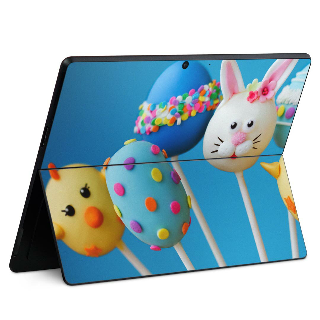 Surface Pro11(2024) / Pro10(for Business) / Pro9(2022) 共通対応 背面 保護 デザイン スキンシール Pro8/ProX 各種対応 000986 動物 スイーツ POP