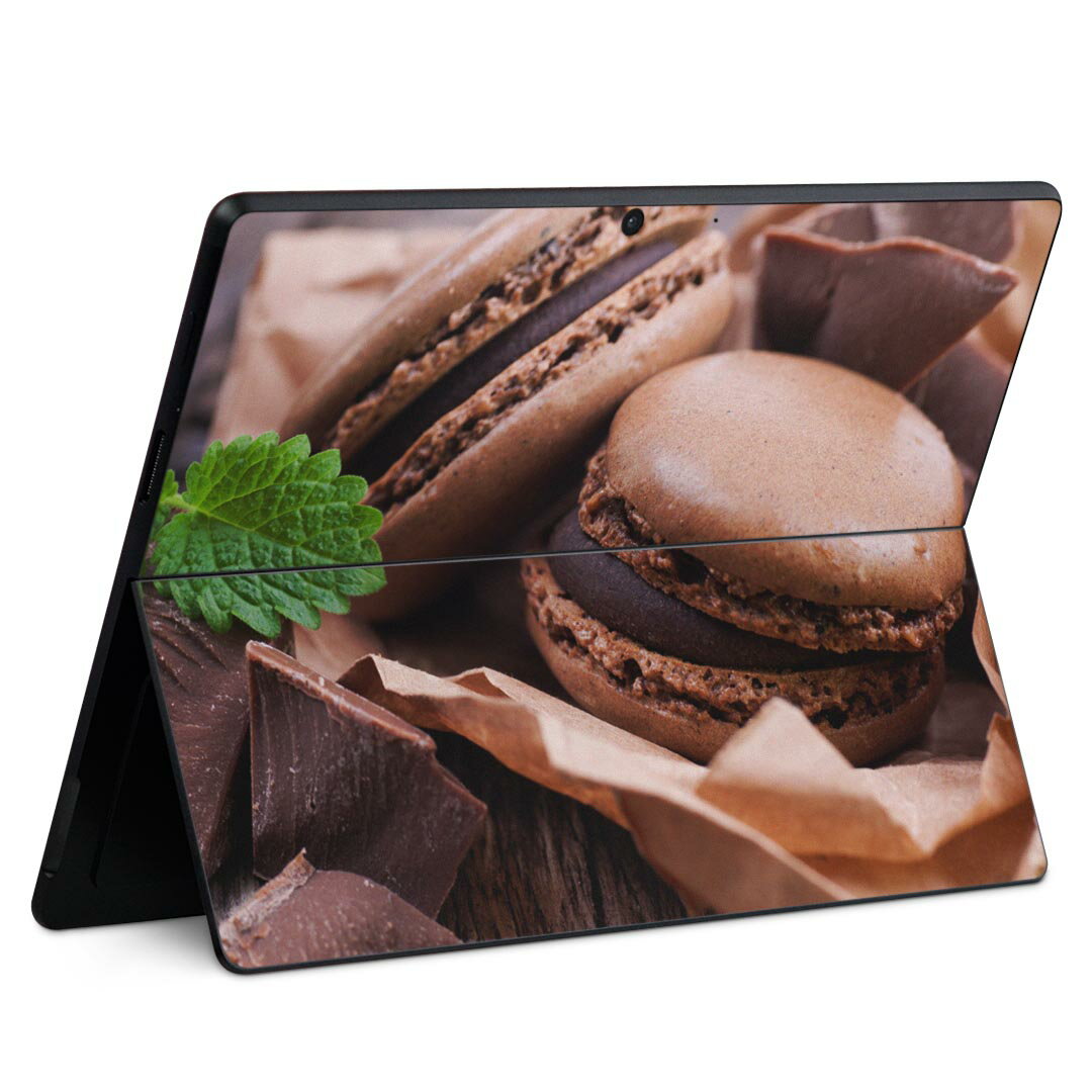 Surface Pro11(2024) / Pro10(for Business) / Pro9(2022) 共通対応 背面 保護 デザイン スキンシール Pro8/ProX 各種対応 001014 マカロン チョコレート
