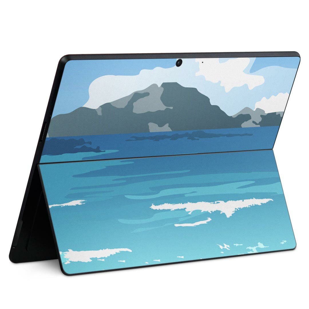 Surface Pro11(2024) / Pro10(for Business) / Pro9(2022) 共通対応 背面 保護 デザイン スキンシール Pro8/ProX 各種対応 001429 海 海岸 雲