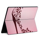 Surface Pro11(2024) / Pro10(for Business) / Pro9(2022) 共通対応 背面 保護 デザイン スキンシール Pro8/ProX 各種対応 001579 ヒール パンプス 靴 蝶