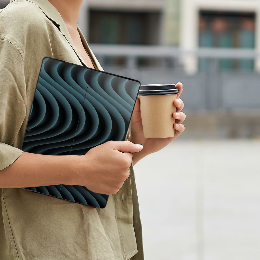 Surface Pro11(2024) / Pro10(for Business) / Pro9(2022) 共通対応 背面 保護 デザイン スキンシール Pro8/ProX 各種対応 000361 波模様