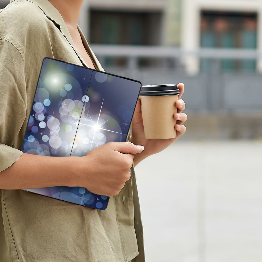 Surface Pro11(2024) / Pro10(for Business) / Pro9(2022) 共通対応 背面 保護 デザイン スキンシール Pro8/ProX 各種対応 002216 青 キラキラ 模様