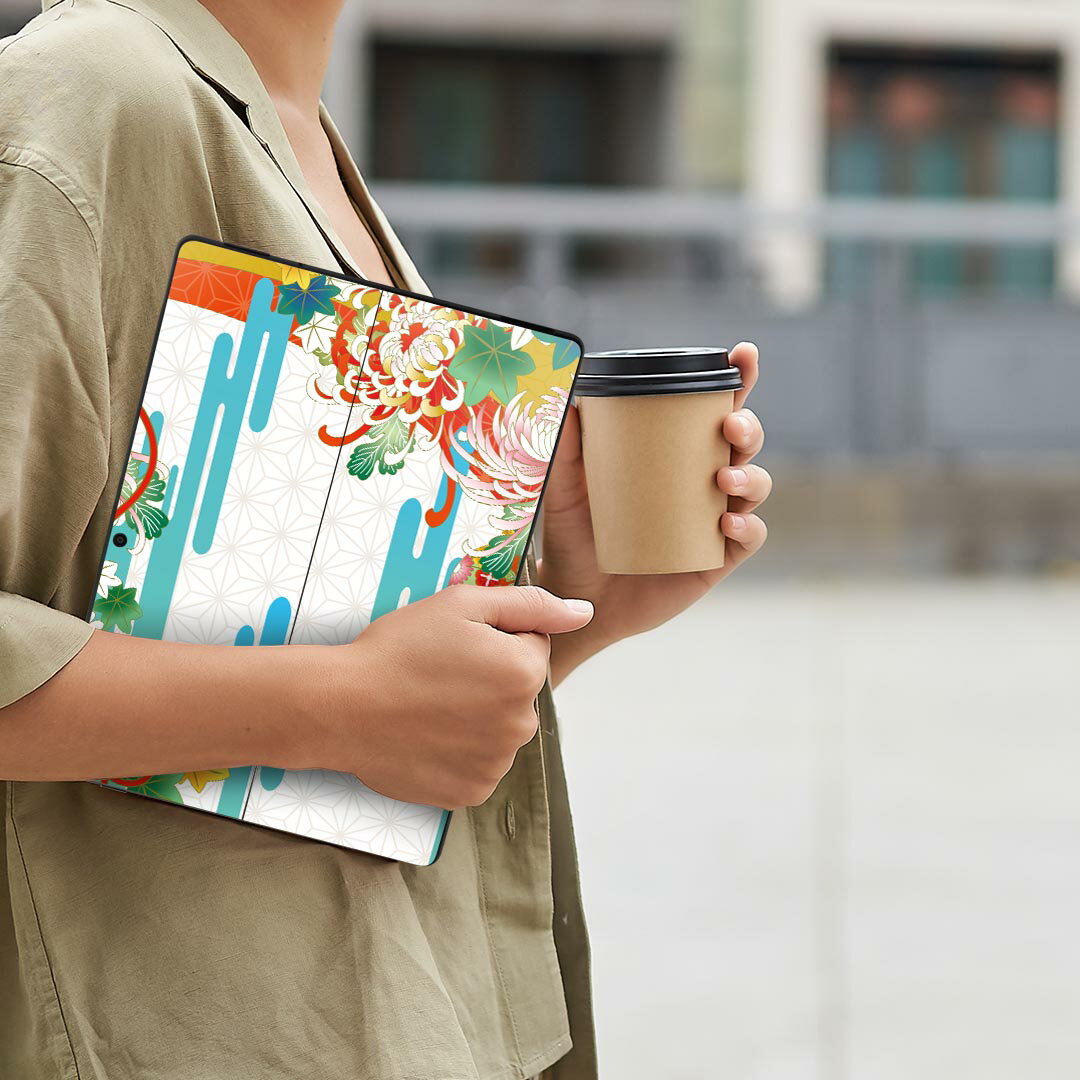 Surface Pro11(2024) / Pro10(for Business) / Pro9(2022) 共通対応 背面 保護 デザイン スキンシール Pro8/ProX 各種対応 005403 和風 和柄 イラスト