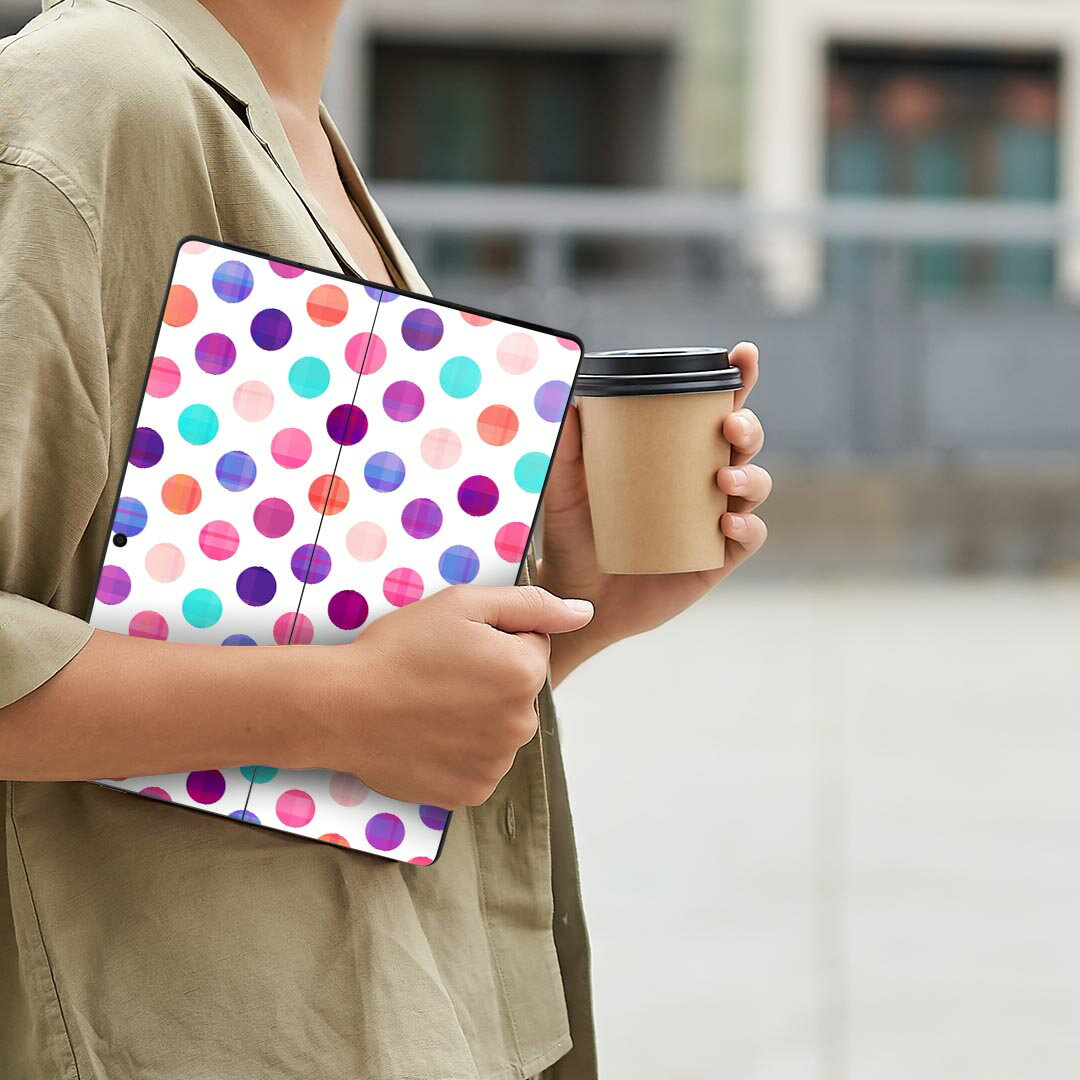 Surface Pro11(2024) / Pro10(for Business) / Pro9(2022) 共通対応 背面 保護 デザイン スキンシール Pro8/ProX 各種対応 006202 水玉 カラフル 模様