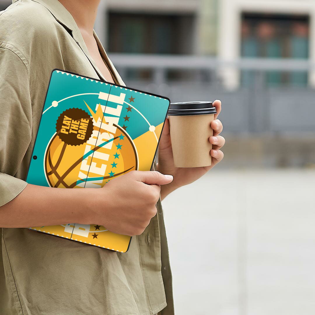 Surface Pro11(2024) / Pro10(for Business) / Pro9(2022) 共通対応 背面 保護 デザイン スキンシール Pro8/ProX 各種対応 006270 英語 文字 バスケ