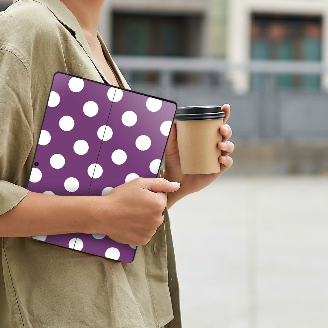 Surface Pro11(2024) / Pro10(for Business) / Pro9(2022) 共通対応 背面 保護 デザイン スキンシール Pro8/ProX 各種対応 009071 シンプル 水玉 ドット 紫