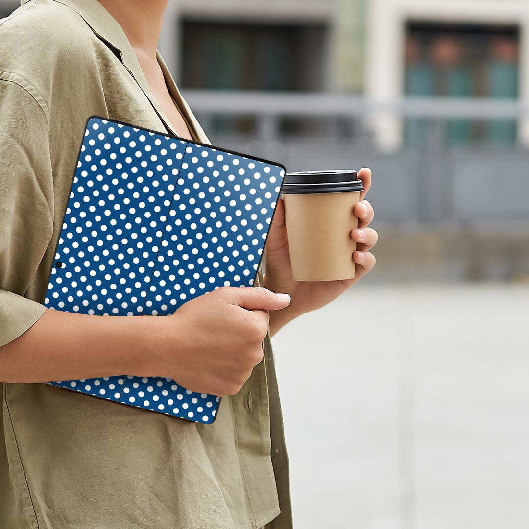 Surface Pro11(2024) / Pro10(for Business) / Pro9(2022) 共通対応 背面 保護 デザイン スキンシール Pro8/ProX 各種対応 009084 シンプル 水玉 ドット 青