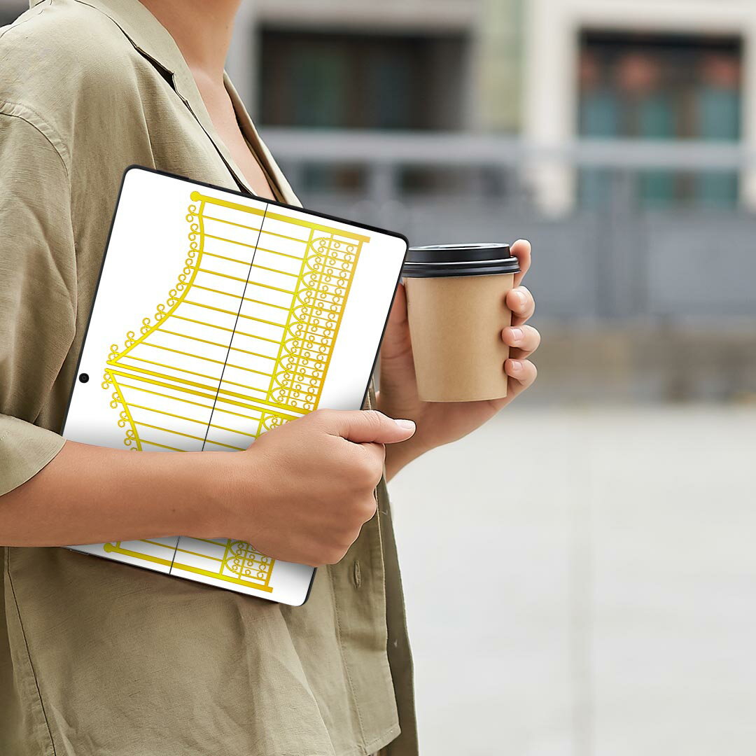 Surface Pro11(2024) / Pro10(for Business) / Pro9(2022) 共通対応 背面 保護 デザイン スキンシール Pro8/ProX 各種対応 009349 アンティーク 黄色