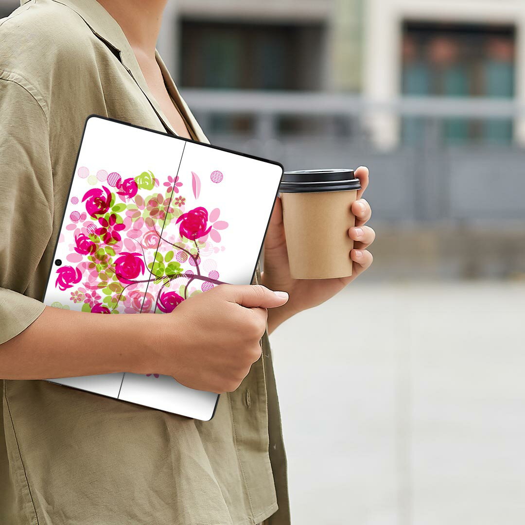 Surface Pro11(2024) / Pro10(for Business) / Pro9(2022) 共通対応 背面 保護 デザイン スキンシール Pro8/ProX 各種対応 009424 色彩 ピンク