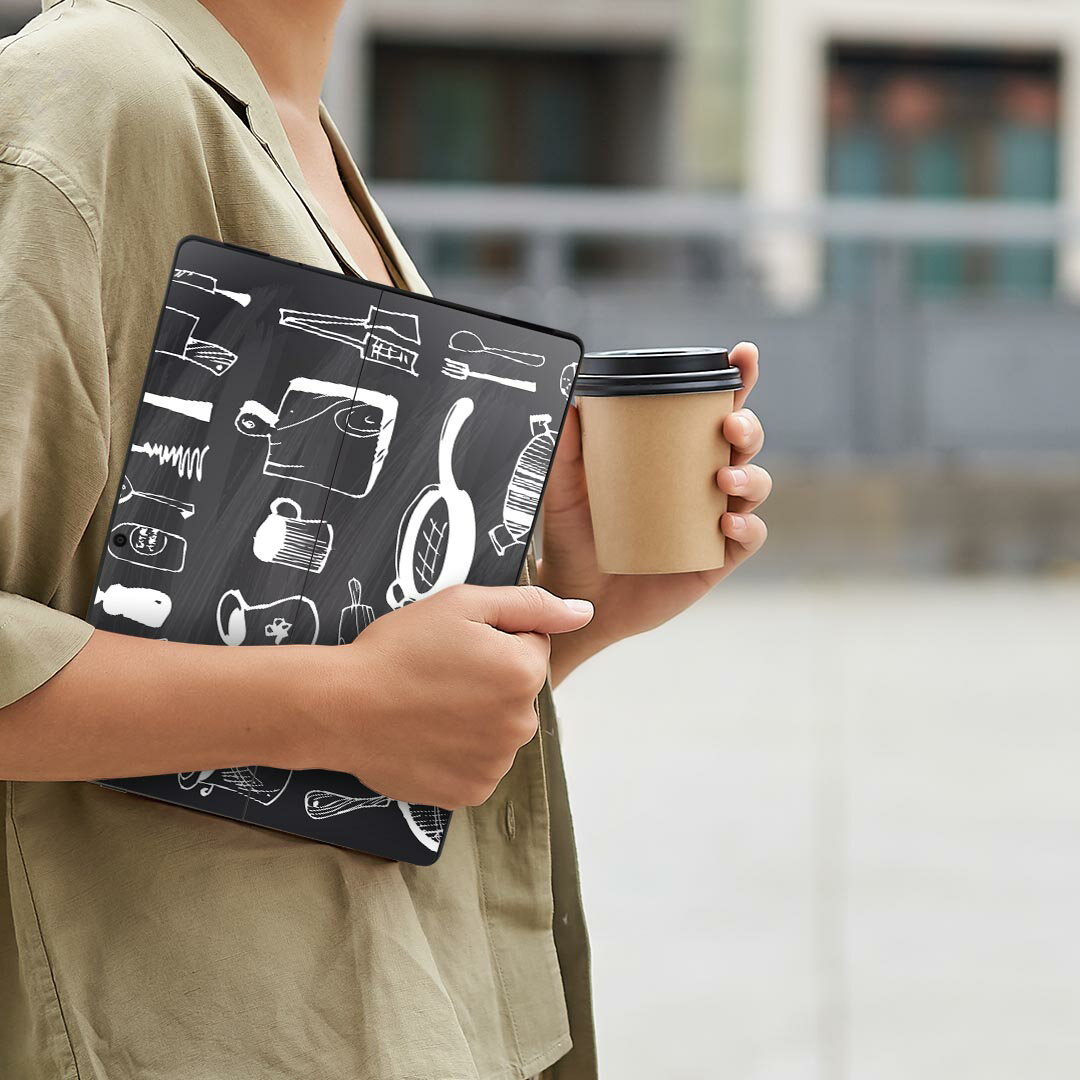 Surface Pro11(2024) / Pro10(for Business) / Pro9(2022) 共通対応 背面 保護 デザイン スキンシール Pro8/ProX 各種対応 009615 カフェ おしゃれ 黒板 3