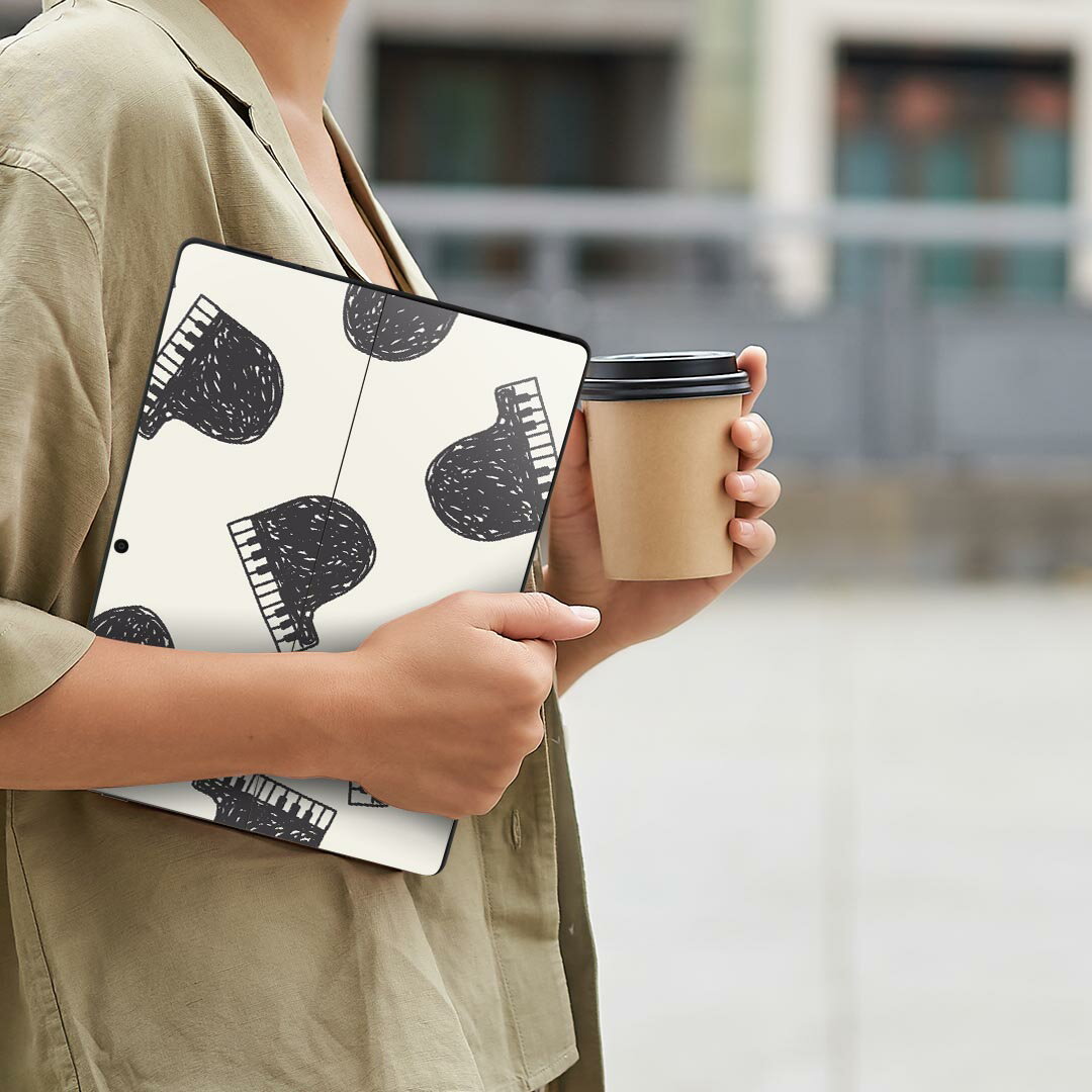 Surface Pro11(2024) / Pro10(for Business) / Pro9(2022) 共通対応 背面 保護 デザイン スキンシール Pro8/ProX 各種対応 010718 ピアノ 音楽 楽器