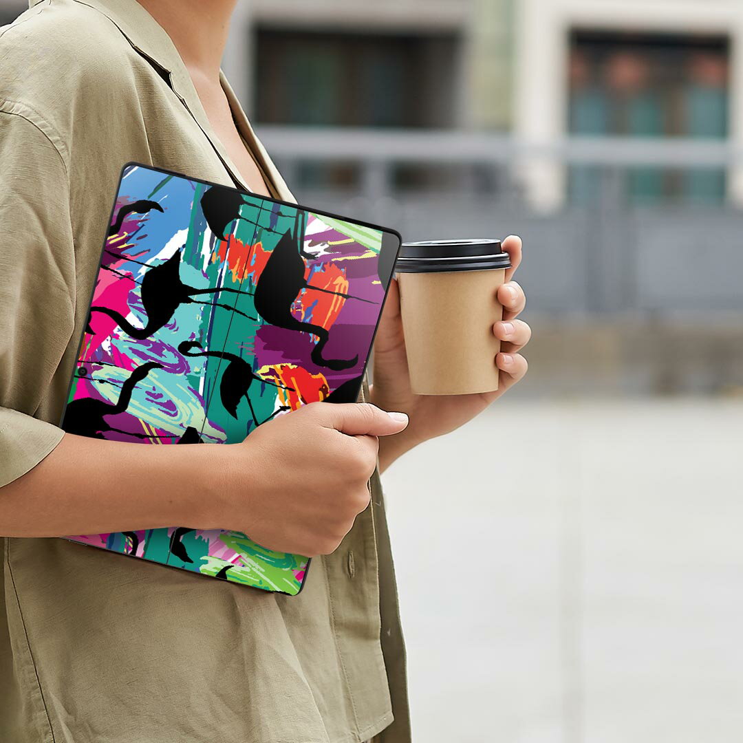 Surface Pro11(2024) / Pro10(for Business) / Pro9(2022) 共通対応 背面 保護 デザイン スキンシール Pro8/ProX 各種対応 011161 フラミンゴ 鳥 カラフル