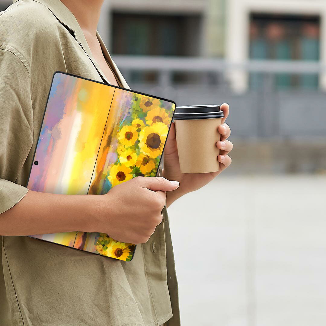 Surface Pro11(2024) / Pro10(for Business) / Pro9(2022) 共通対応 背面 保護 デザイン スキンシール Pro8/ProX 各種対応 012156 ひまわり 絵画 景色