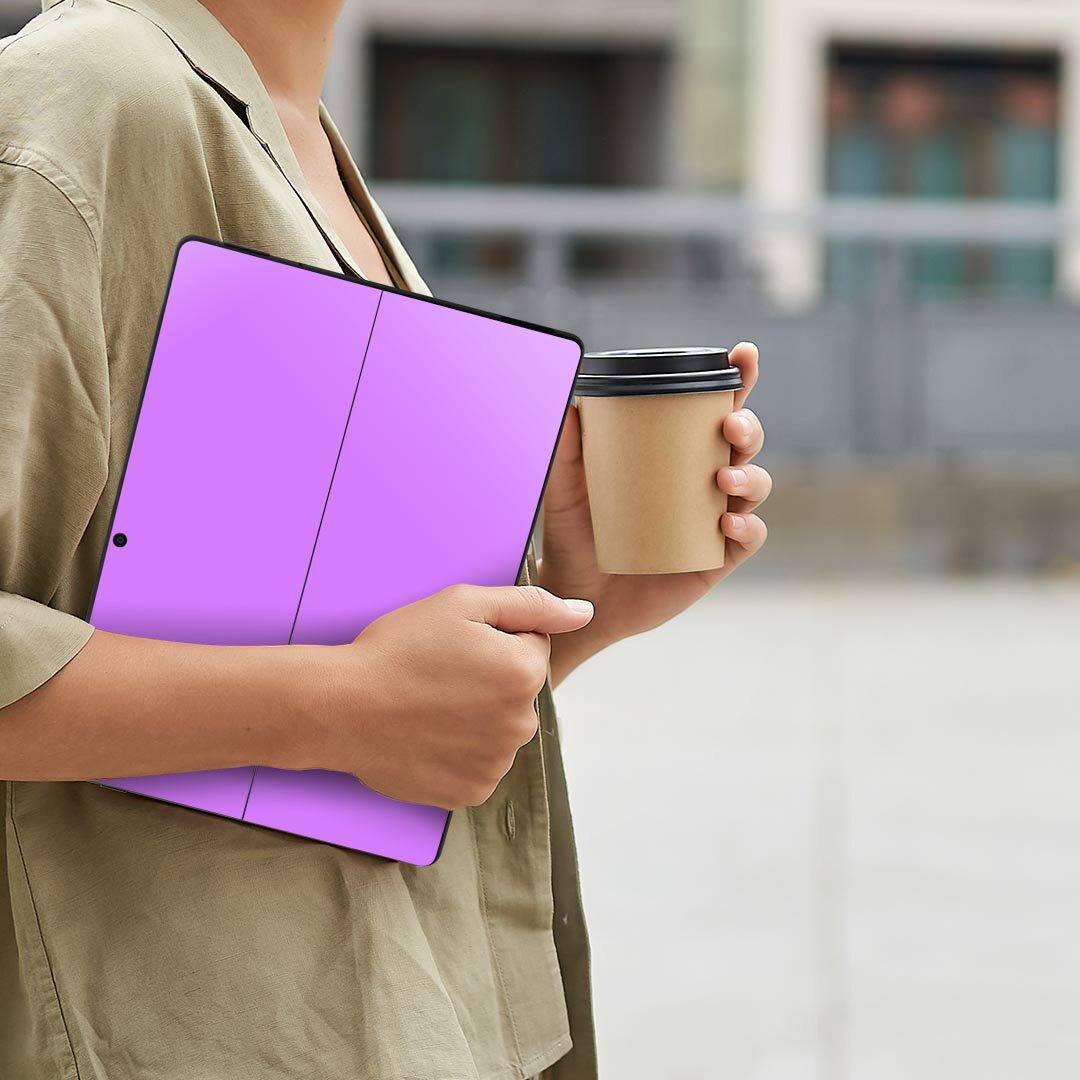 Surface Pro11(2024) / Pro10(for Business) / Pro9(2022) 共通対応 背面 保護 デザイン スキンシール Pro8/ProX 各種対応 012240 紫 単色 シンプル