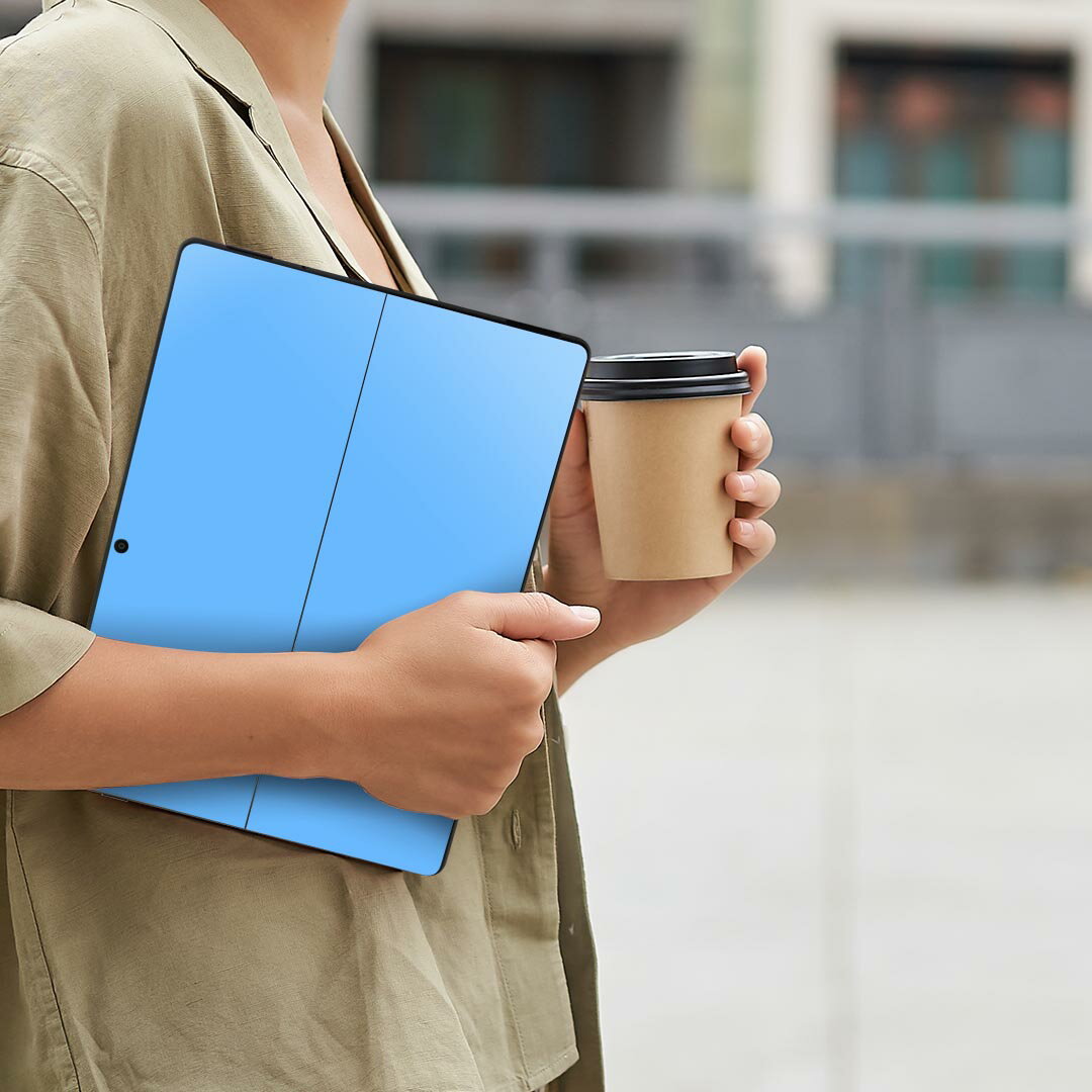 Surface Pro11(2024) / Pro10(for Business) / Pro9(2022) 共通対応 背面 保護 デザイン スキンシール Pro8/ProX 各種対応 012242 水色 単色 シンプル